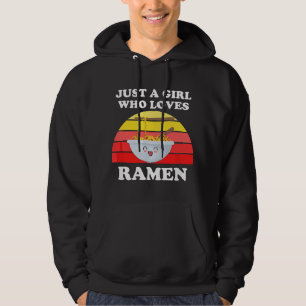 Just A Girl Who Loves Ramen Cute Retro Ramen Noodl Hoodie