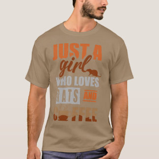 Just a girl who loves rats and coffee Premium  T-Shirt