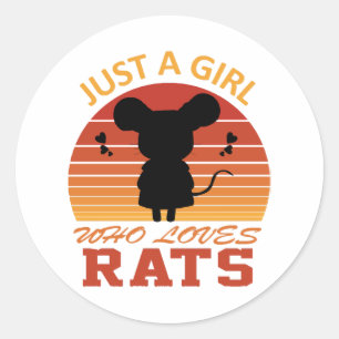 Just a Girl Who Loves Rats Classic Round Sticker