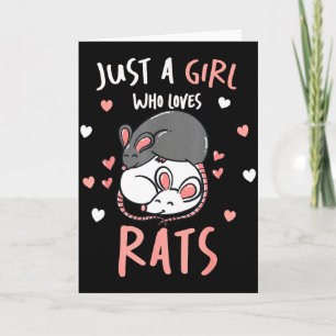 Just A Girl Who Loves Rats Cute Pet Lover Gift For Card