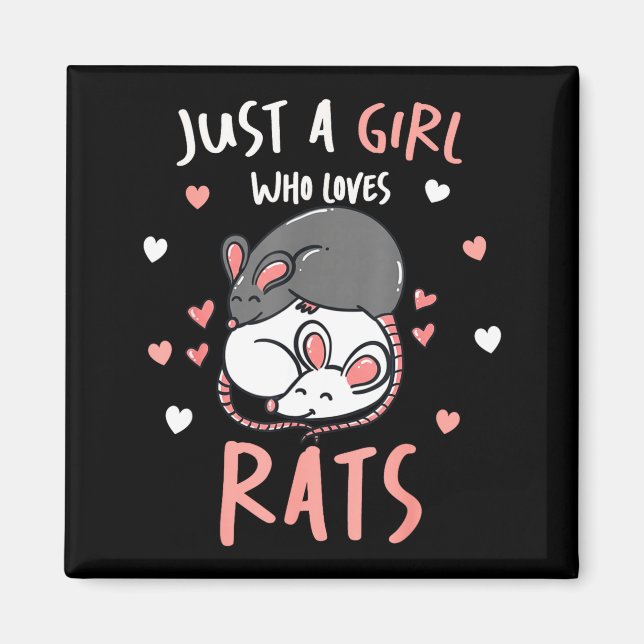 Just A Girl Who Loves Rats Cute Pet Lover Gift For Magnet (Front)
