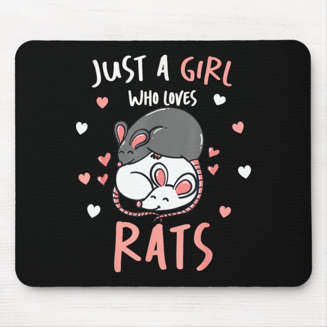 Just A Girl Who Loves Rats Cute Pet Lover Gift For Mouse Pad (Front)