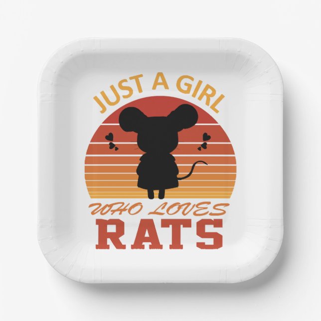 Just a Girl Who Loves Rats Paper Plate (Front)
