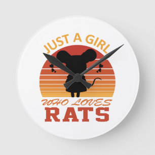 Just a Girl Who Loves Rats Round Clock