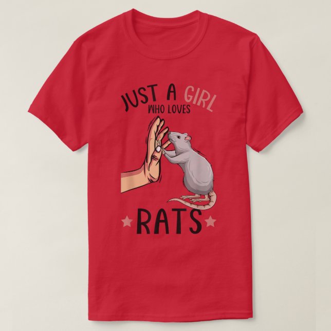 Just A Girl Who Loves Rats Women Girls Rat Lover  T-Shirt (Design Front)