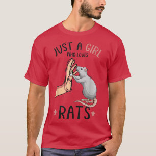 Just A Girl Who Loves Rats Women Girls Rat Lover T-Shirt