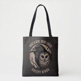 Just A Girl Who Loves Ravens Owls Art Tote Bag