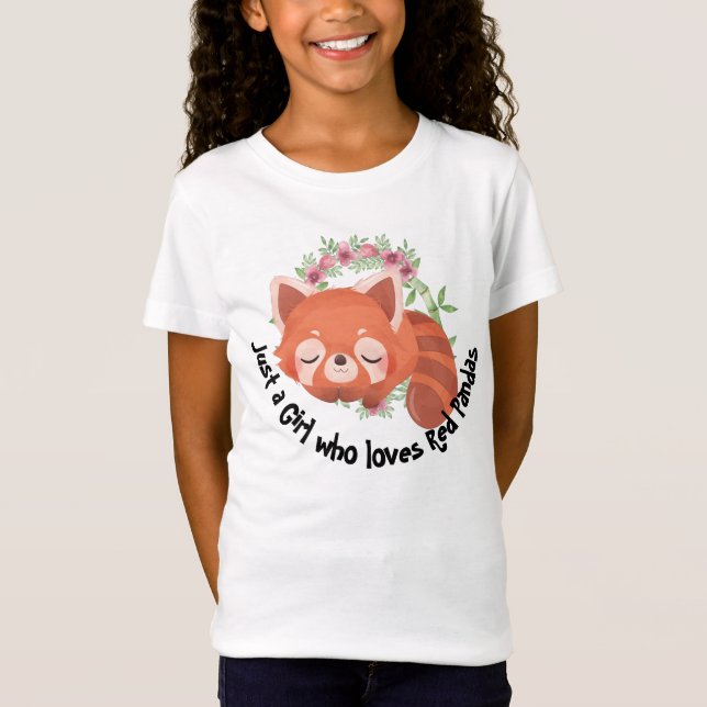 just a girl who loves red pandas Animal Lovers T-Shirt (Front)