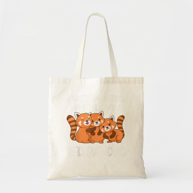 Just A Girl Who Loves Red Pandas Gift Women Kawaii Tote Bag (Front)