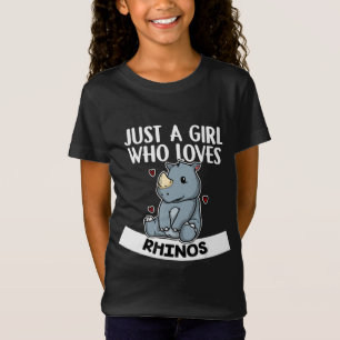 Just A Girl Who Loves Rhinos Cute Rhinoceros T-Shirt