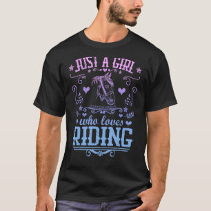 Just A Girl Who Loves Riding  Horse Equestrian Vin T-Shirt