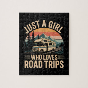 Just A Girl Who Loves Road Trips Jigsaw Puzzle