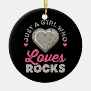 Just a Girl Who Loves Rocks Geology Rock Collector Ceramic Tree Decoration