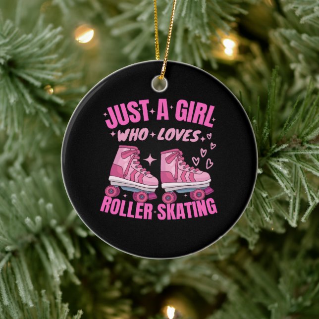 Just A Girl Who Loves Roller Skating Ceramic Tree Decoration (Tree)