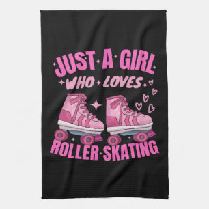 Just A Girl Who Loves Roller Skating Tea Towel