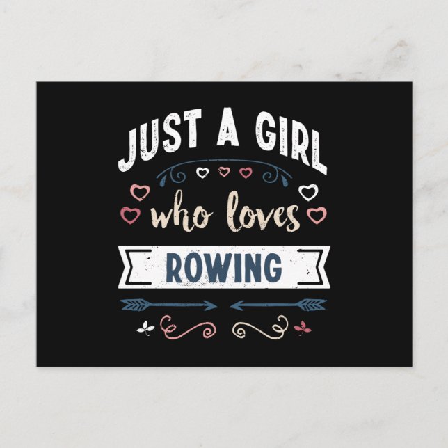 Just a Girl who loves Rowing Funny Gifts Postcard (Front)