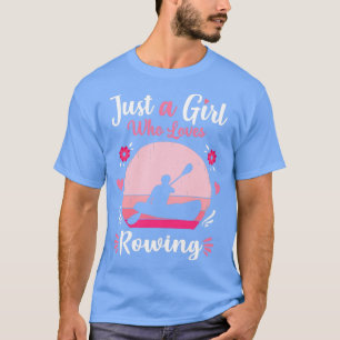 Just A Girl Who Loves Rowing Pink Retro Vintage gi T-Shirt