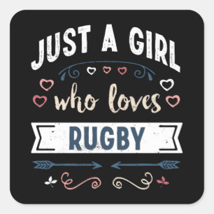 Just a Girl who loves Rugby Funny Gifts Square Sticker