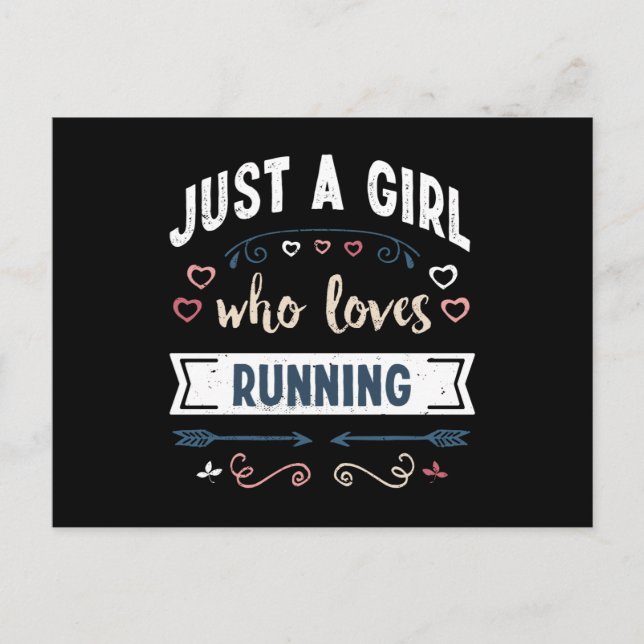 Just a Girl who loves Running Funny Gifts Postcard (Front)