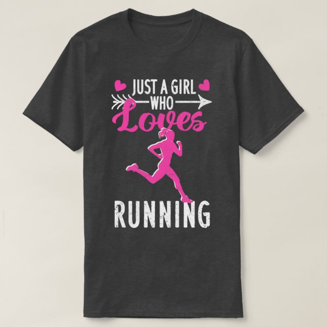 Just A Girl Who Loves Running Girls Track Field T-Shirt (Design Front)