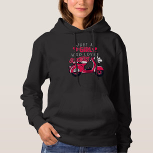 Just A Girl Who Loves Scooter Moped Scooter Biker  Hoodie