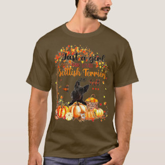 Just A Girl Who Loves Scottish Terriers And Fall - T-Shirt