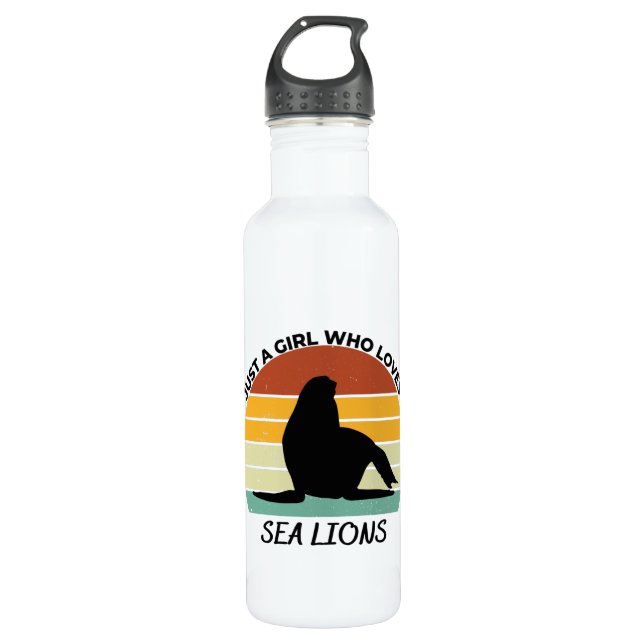 Just a girl who loves sea lions 710 ml water bottle (Front)