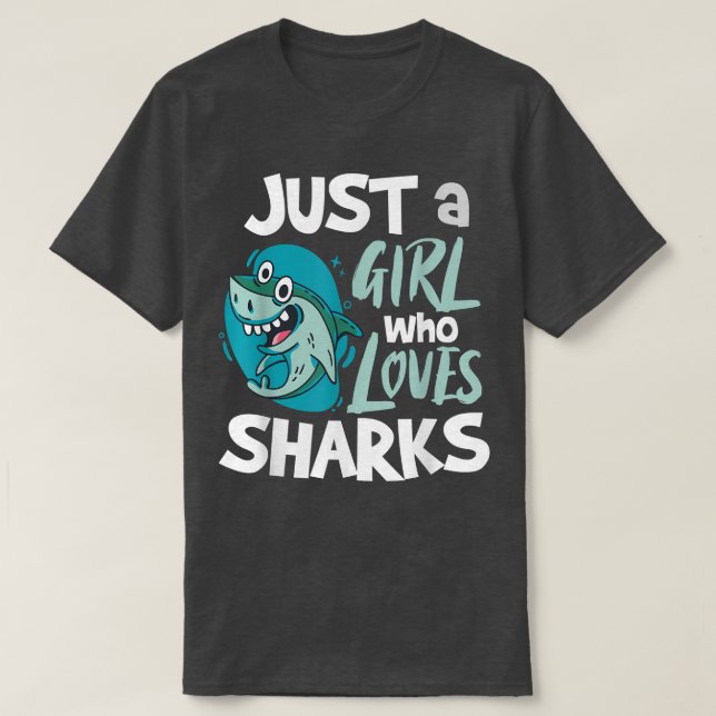 Just A Girl Who Loves Sharks 487  T-Shirt (Design Front)