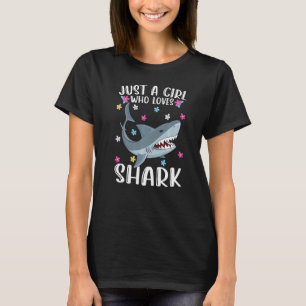 Just A Girl Who Loves Sharks Cute Shark T-Shirt