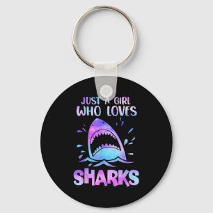 Just A Girl Who Loves Sharks Funny Shark Lover Quo Key Ring