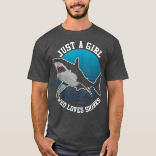 Just a Girl Who Loves Sharks Funny Shark Lover Ta T-Shirt