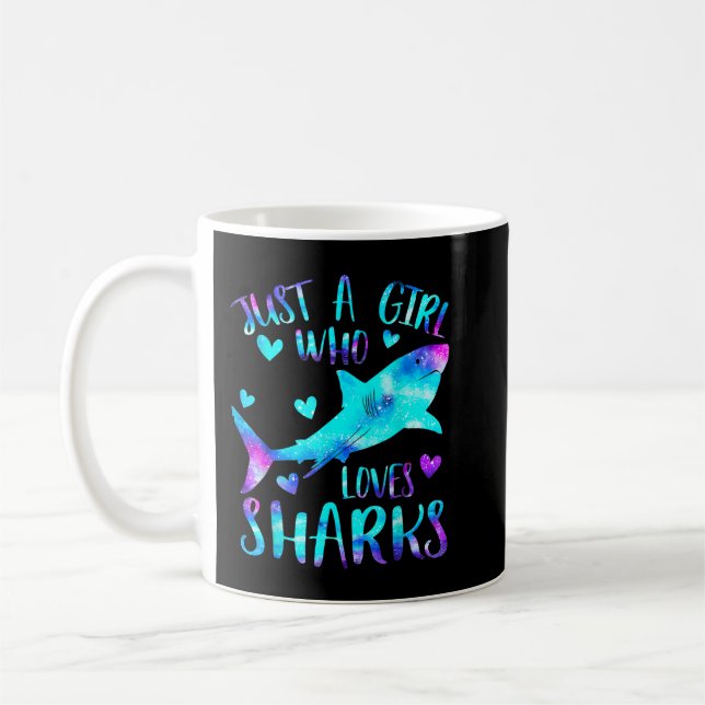 Just a Girl Who Loves Sharks Galaxy Shark Lover Gi Coffee Mug (Left)