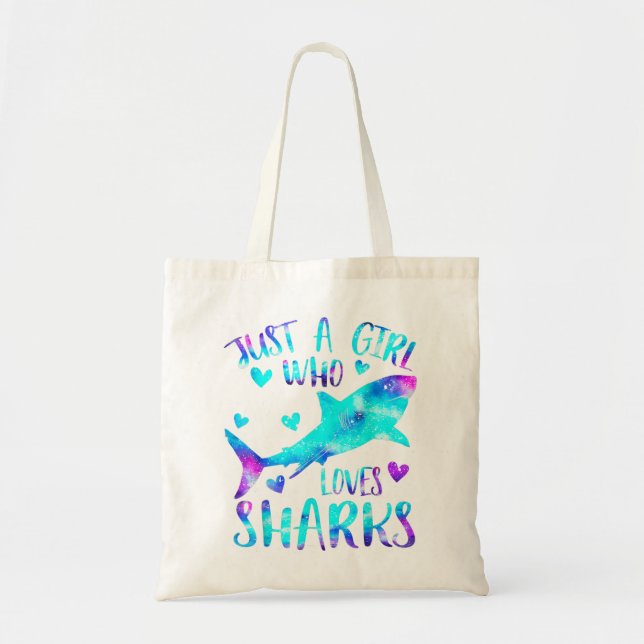 Just a Girl Who Loves Sharks Galaxy Shark Lover Gi Tote Bag (Front)