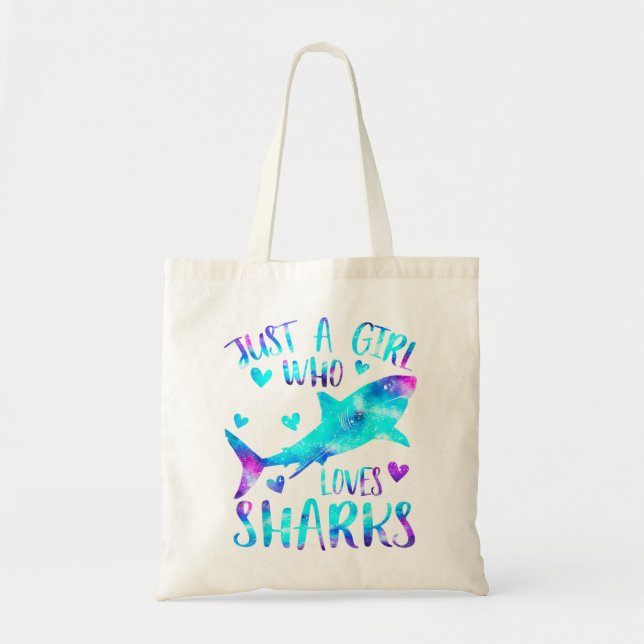 Just a Girl Who Loves Sharks Galaxy Shark Lover Th Tote Bag (Front)