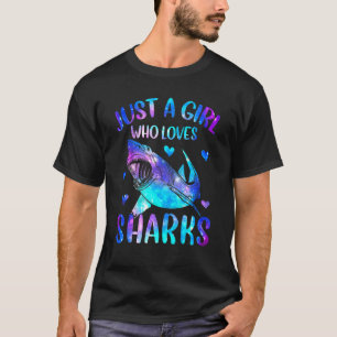 Just A Girl Who Loves Sharks Galaxy Shark  Theme G T-Shirt