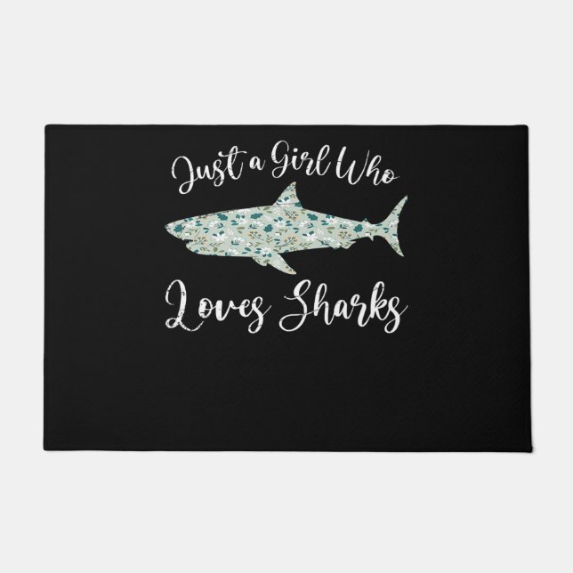 Just A Girl Who Loves Sharks - Gifts Ocean Shark Doormat (Front)