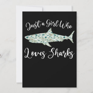 Just A Girl Who Loves Sharks - Gifts Ocean Shark Thank You Card
