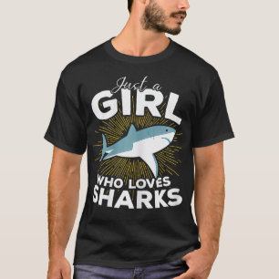 Just A Girl Who Loves Sharks  Ocean Life Lover Gif T-Shirt