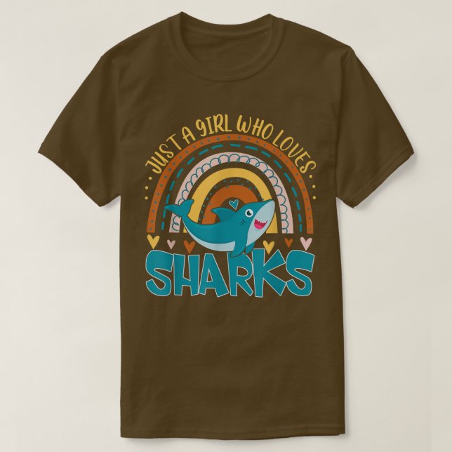Just A Girl Who Loves Sharks Rainbow Gifts For Sha T-Shirt (Design Front)