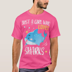 Just A Girl Who Loves Sharks Whale Shark Fin T-Shirt