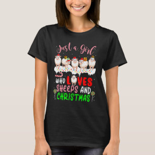 Just A Girl Who Loves Sheeps And Christmas Santa E T-Shirt