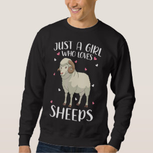 Just A Girl Who Loves Sheeps For Women Girl Kids Sweatshirt