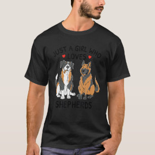 Just A Girl Who Loves Shepherds Aussie German Shep T-Shirt