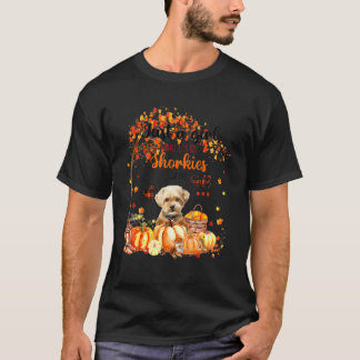 Just A Girl Who Loves Shorkies And Fall Thanksgivi T-Shirt