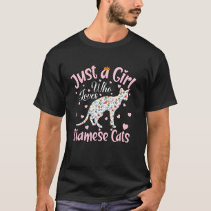 Just A Girl Who Loves Siamese Cats Women Girls Flo T-Shirt