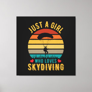 just a girl who loves skydiving canvas print