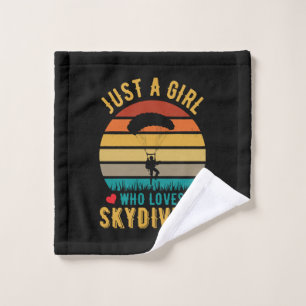 just a girl who loves skydiving wash cloth