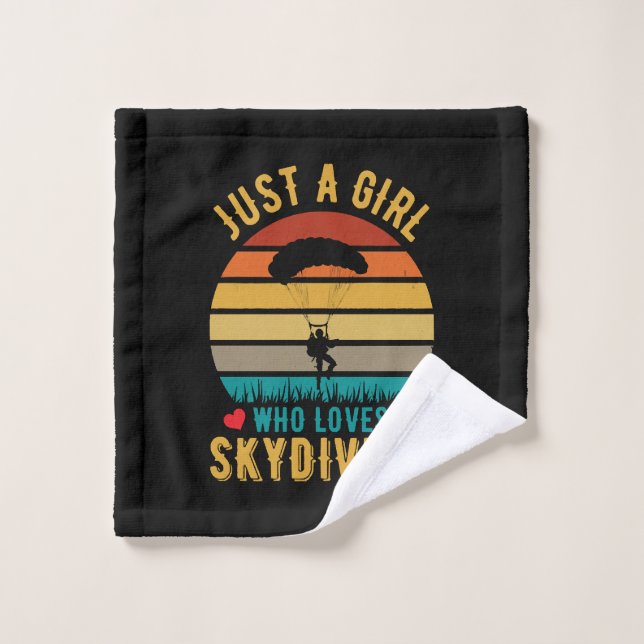 just a girl who loves skydiving wash cloth (Wash Cloth)