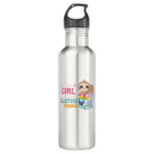 Just A Girl Who Loves Sloths And Books Sloth T-Shi 710 Ml Water Bottle