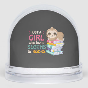 Just A Girl Who Loves Sloths And Books Sloth T-Shi Snowglobe